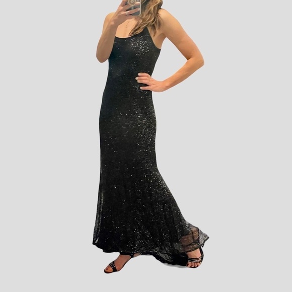 Vintage Ralph Lauren Metallic Mesh Mermaid Dress - Picture 1 of 16